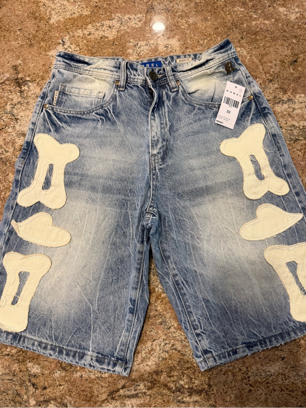Rebel Jean Shorts Baggy Fit Size 32 NWT
